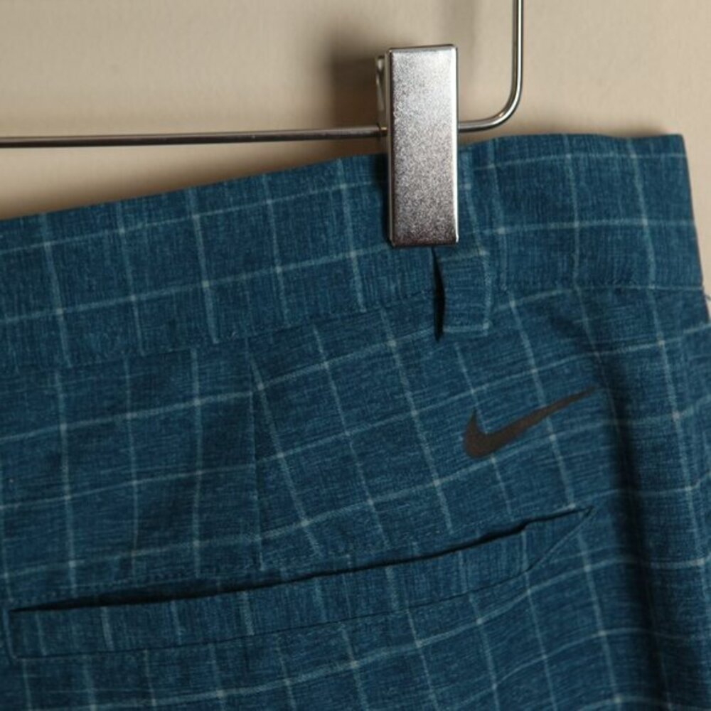 ⛳ Nike Golf Men’s Tour Performance Shorts Blue White Check Flat Front 34 🧵